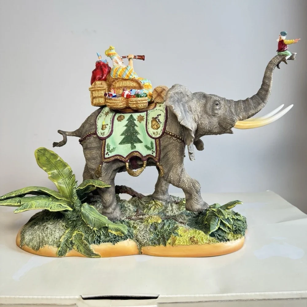 Maruri Santa's Safari Figurine Elephant 1996 Limited Ed 3727/5000 with‎ Box RARE